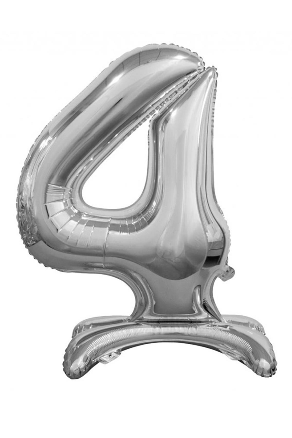 Ayaklı Folyo Balon Gümüş 75 cm ( 4 )