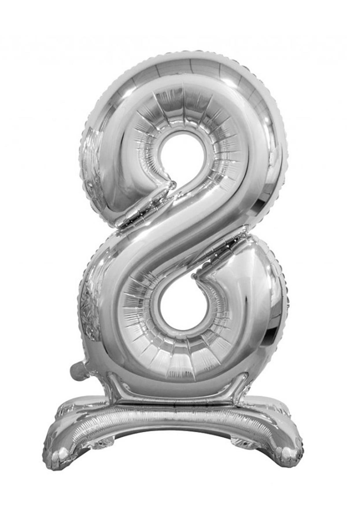 Ayaklı Folyo Balon Gümüş 75 cm ( 8 )