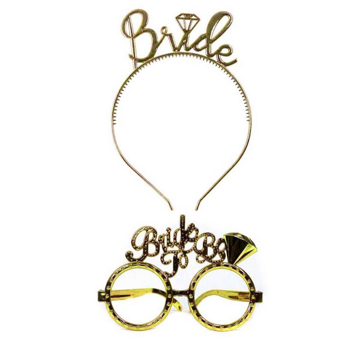 Bride Taç Gözlük Seti Gold