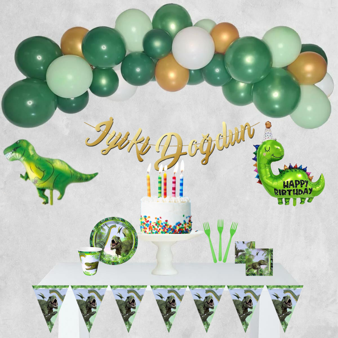 dinazor temalı doğum günü set