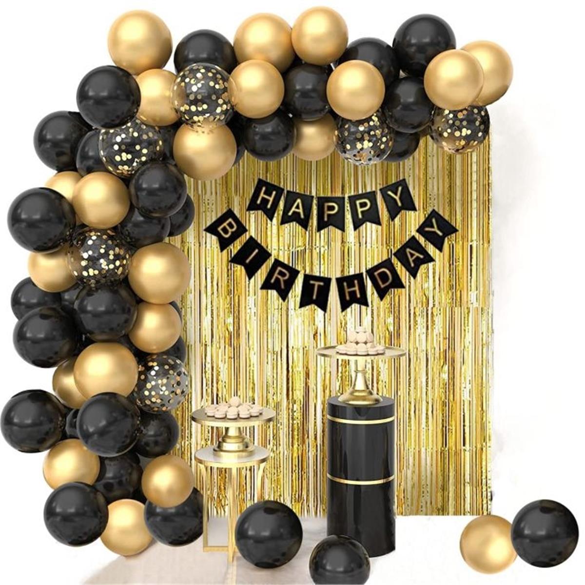 Gold Siyah Balon Zinciri