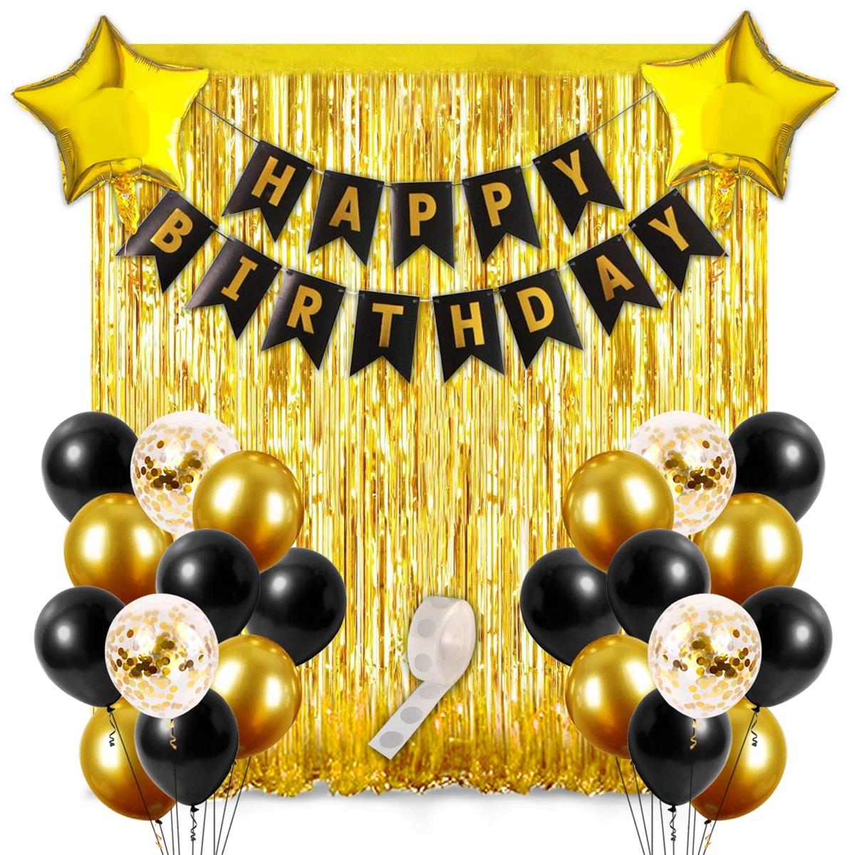 Gold Siyah Yıldız Balon