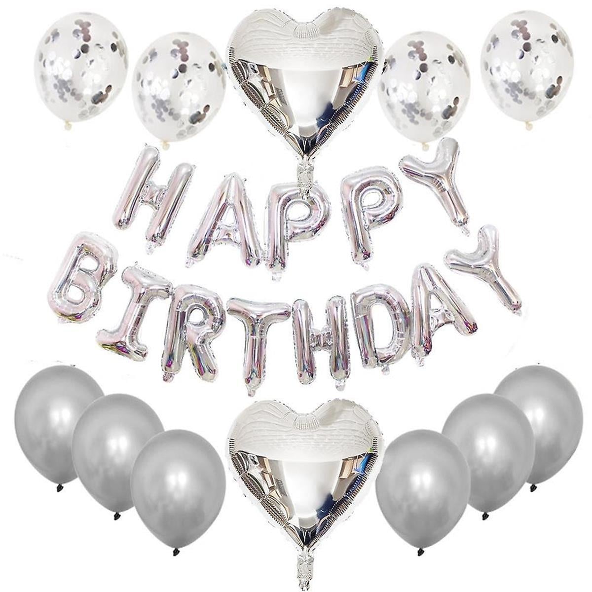 Gümüş Kalp Balon Seti