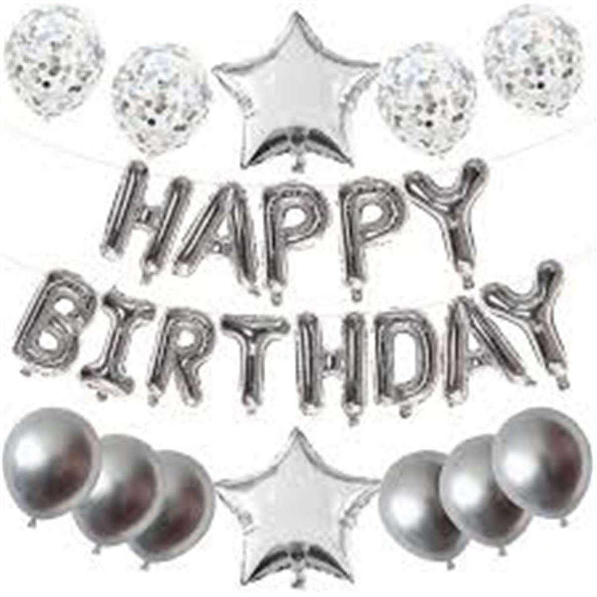 Gümüş Yıldız Balon Seti