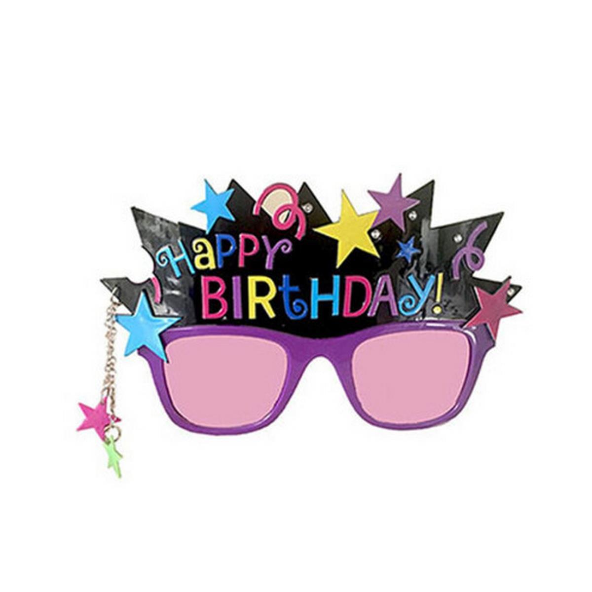 Happy Birthday Renkli Yıldız Parti Gözlük 