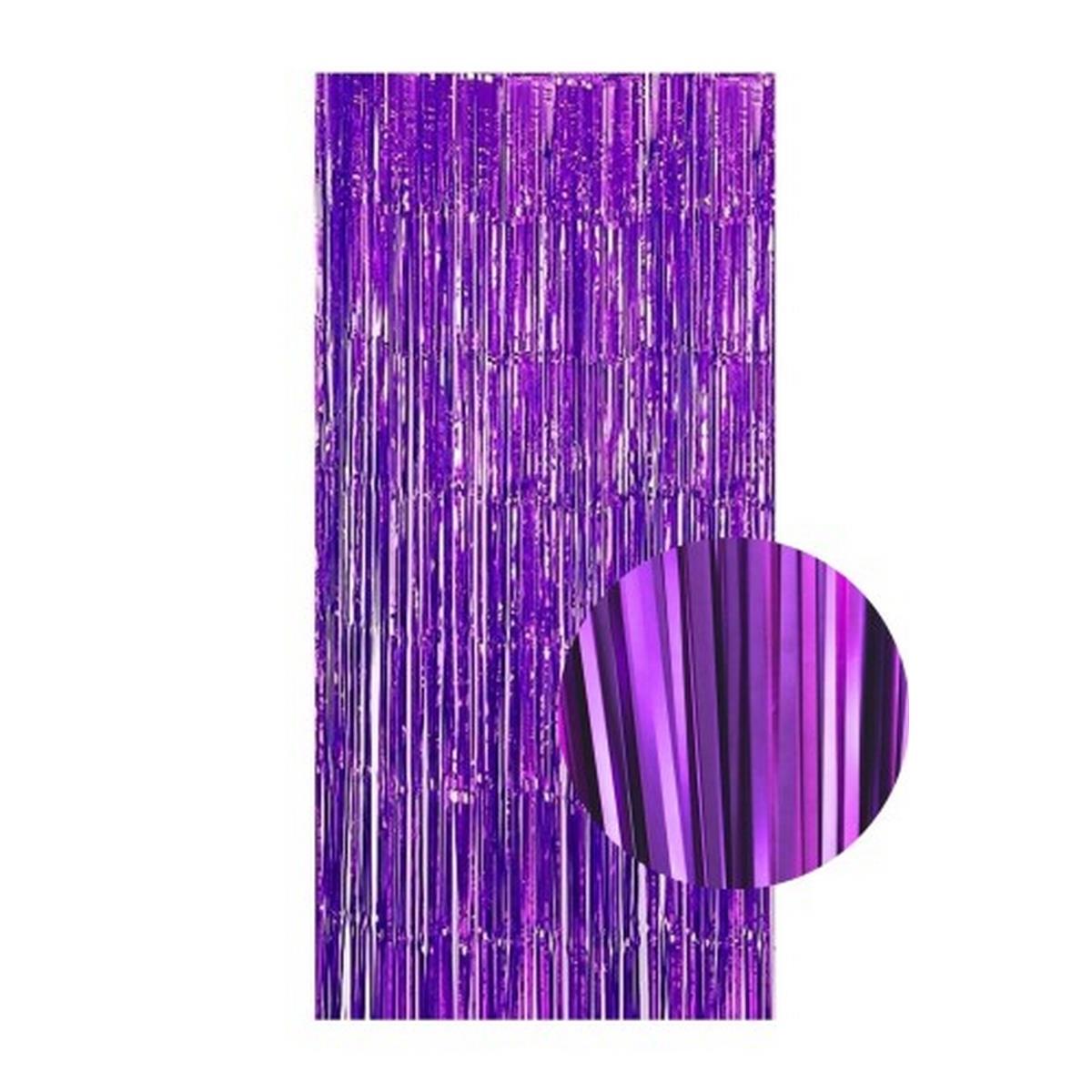 Püsküllü Kapı Perdesi Mor İthal 