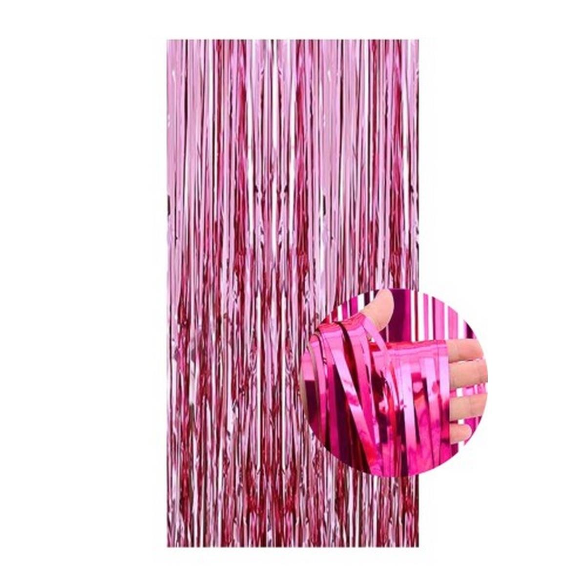 Püsküllü Kapı Perdesi Pembe İthal 