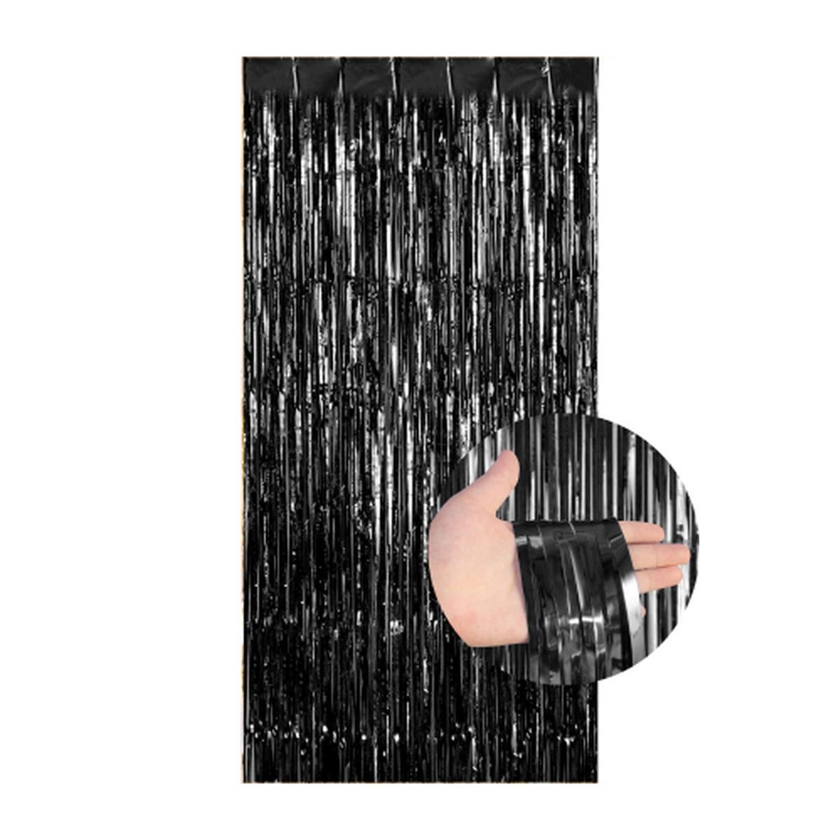 Püsküllü Kapı Perdesi Siyah  İthal 