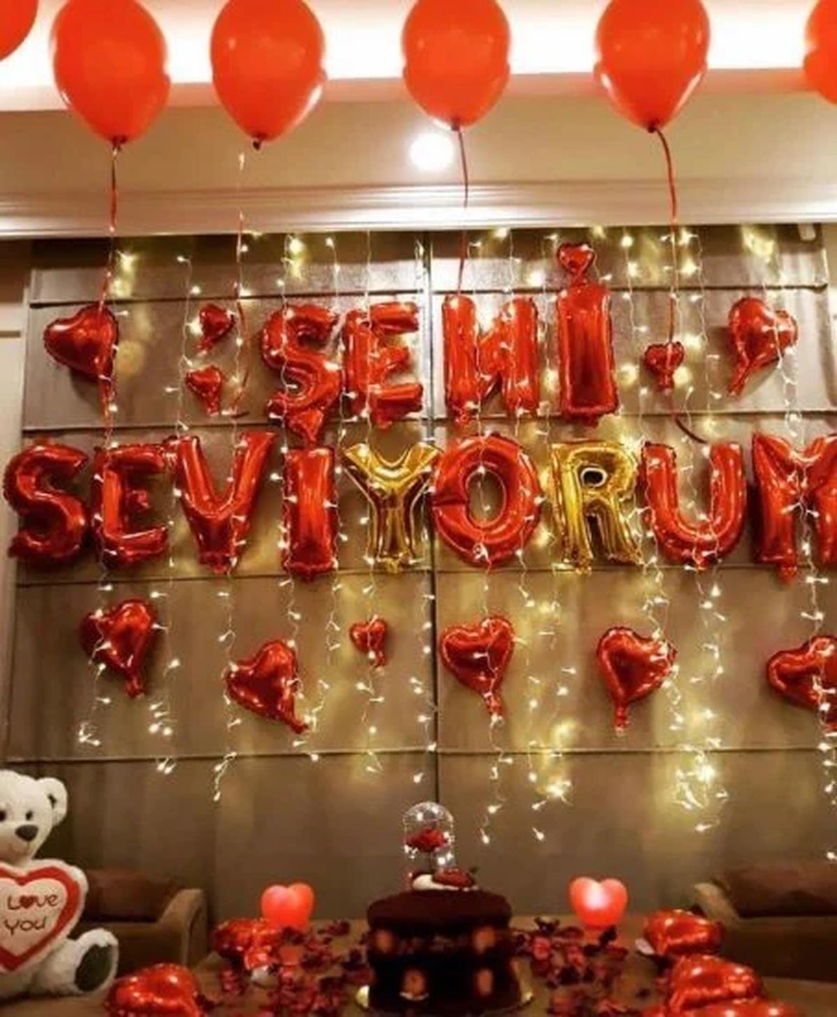 Seni Seviyorum Folyo Balon Seti 
