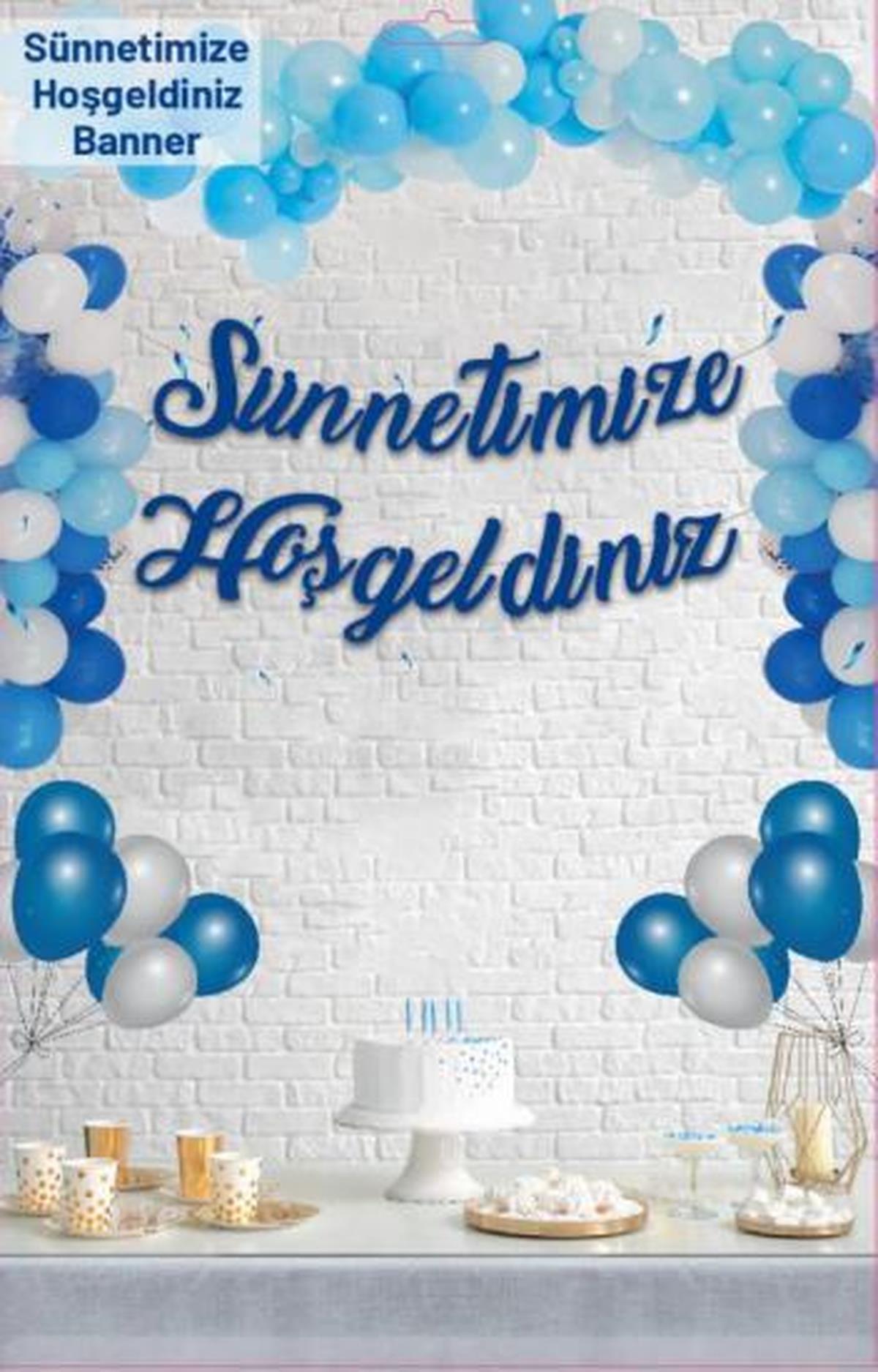 Sünnetimize Hoşgeldiniz Kaligrafik Banner Mavi 