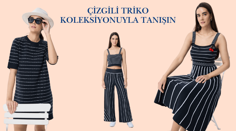 kadin giyim çizgili triko kombinleri
