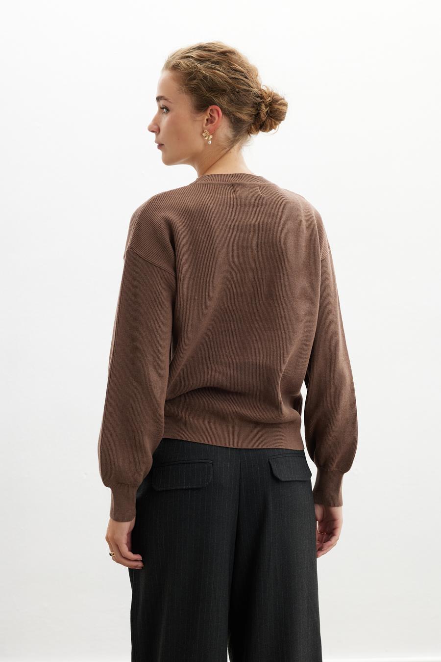Peraluna ANNETTE PULLOVER Crew Neck Drawstring Sleeve Women's Knitwear Sweater - Picture 5 of 55