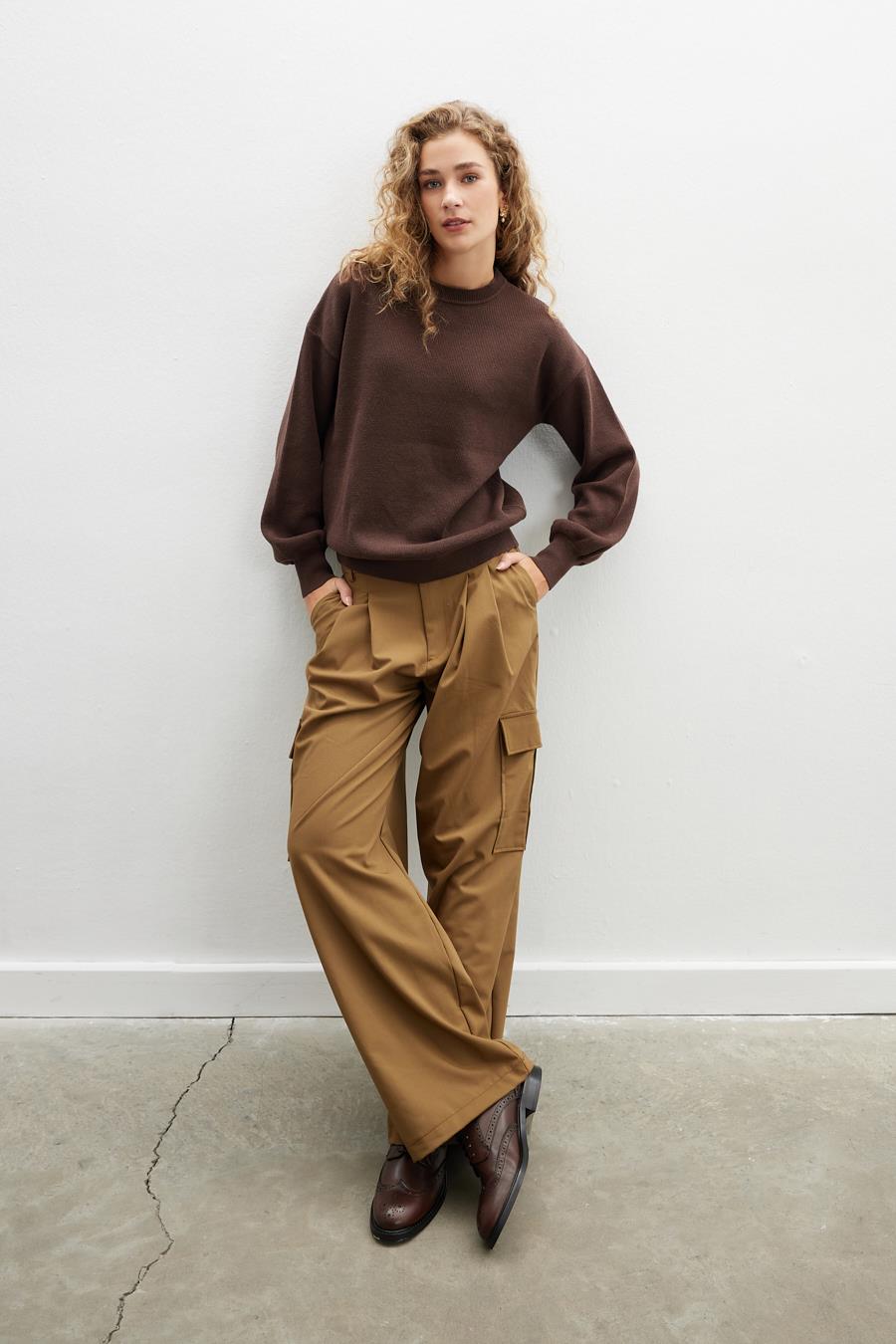 Peraluna ANNETTE PULLOVER Crew Neck Drawstring Sleeve Women's Knitwear Sweater - Picture 7 of 55
