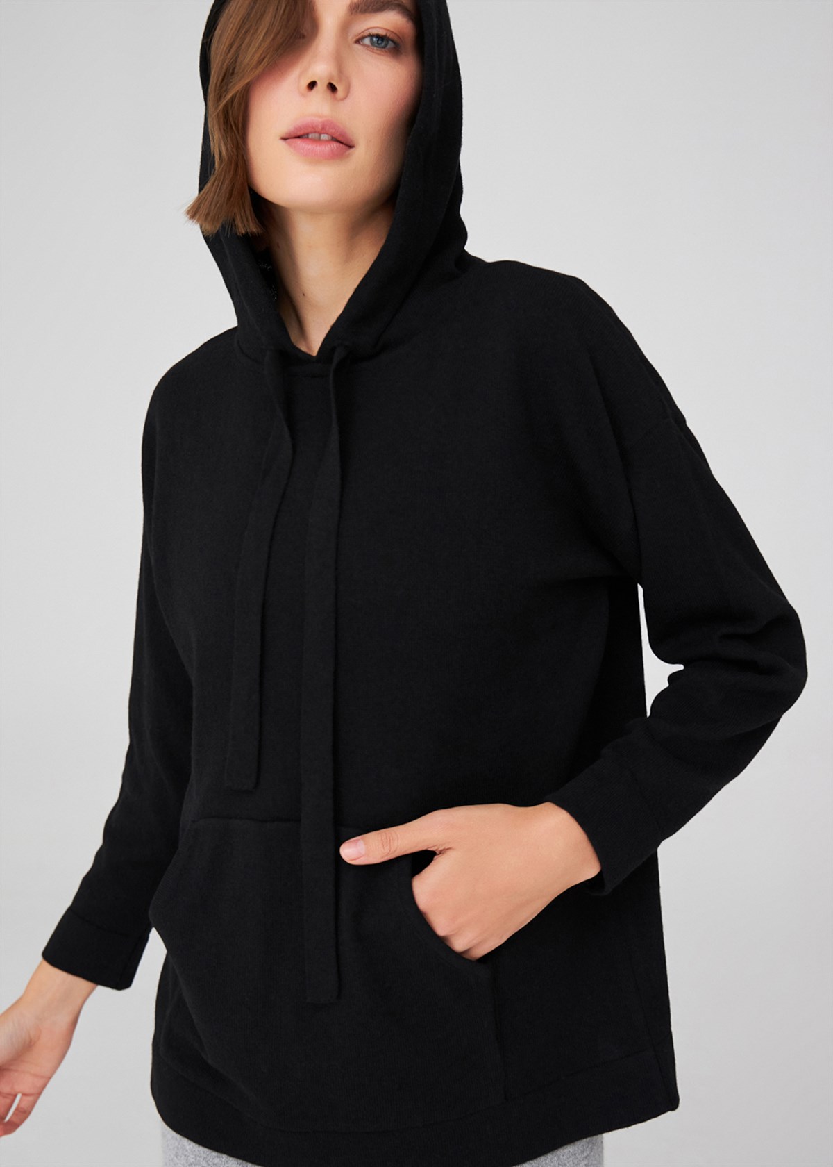 Peraluna Cashmere Blend Hooded Loose Cut Women's Knitwear Sweater - Bild 43 von 66