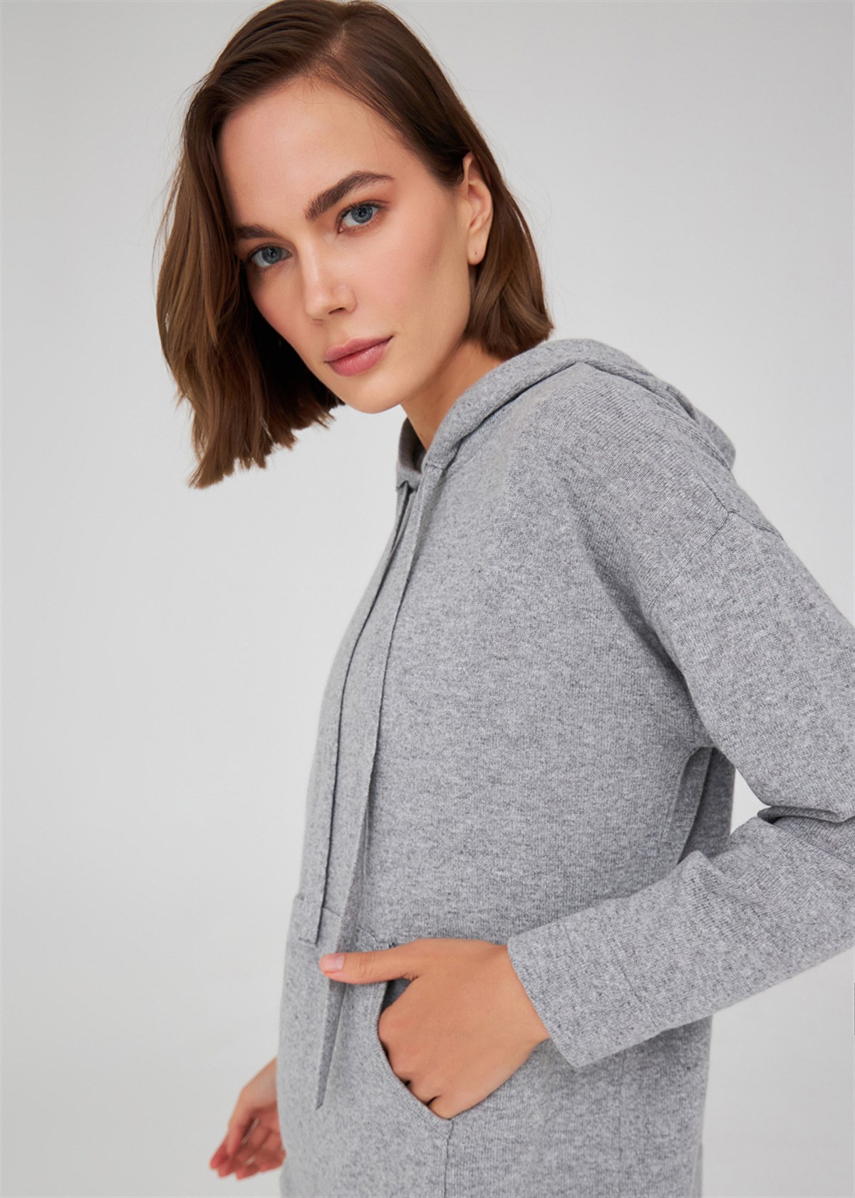 Peraluna Cashmere Blend Hooded Loose Cut Women's Knitwear Sweater - Bild 63 von 66