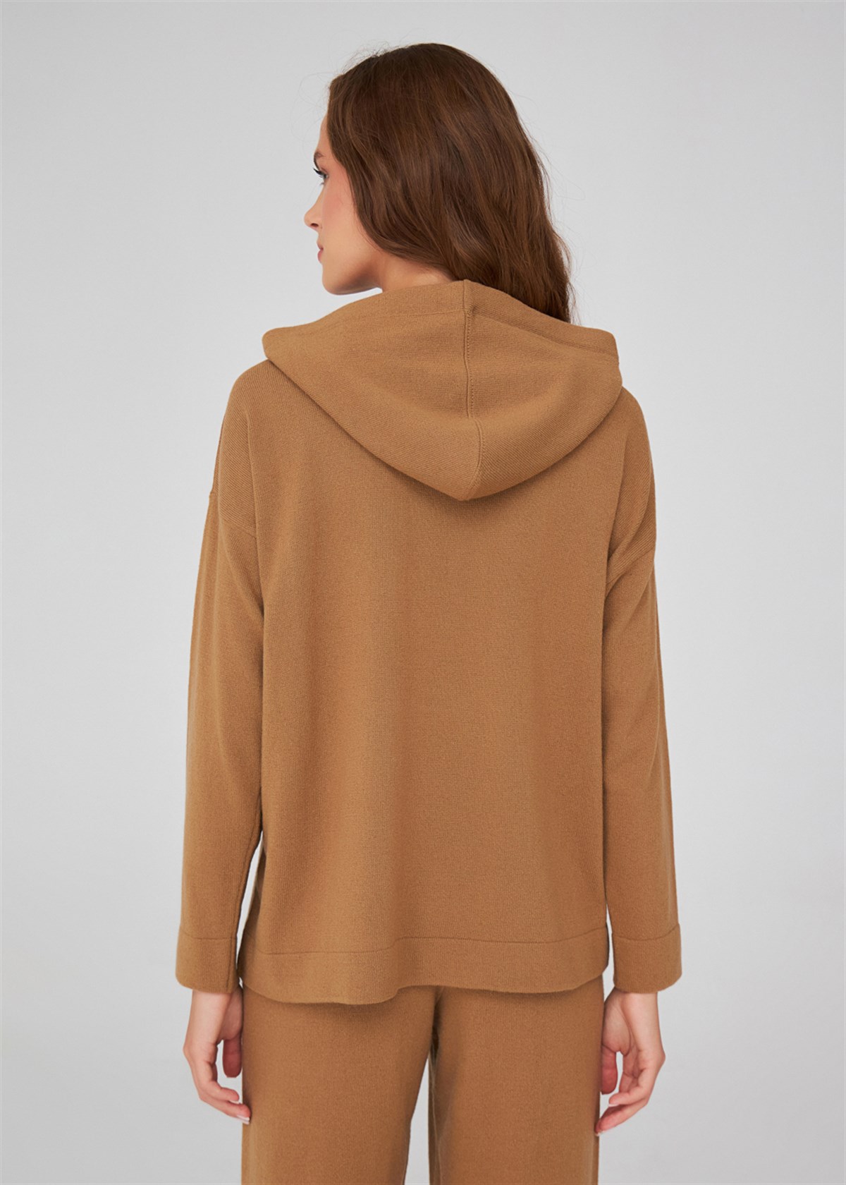 Peraluna Cashmere Blend Hooded Loose Cut Women's Knitwear Sweater - Bild 52 von 66