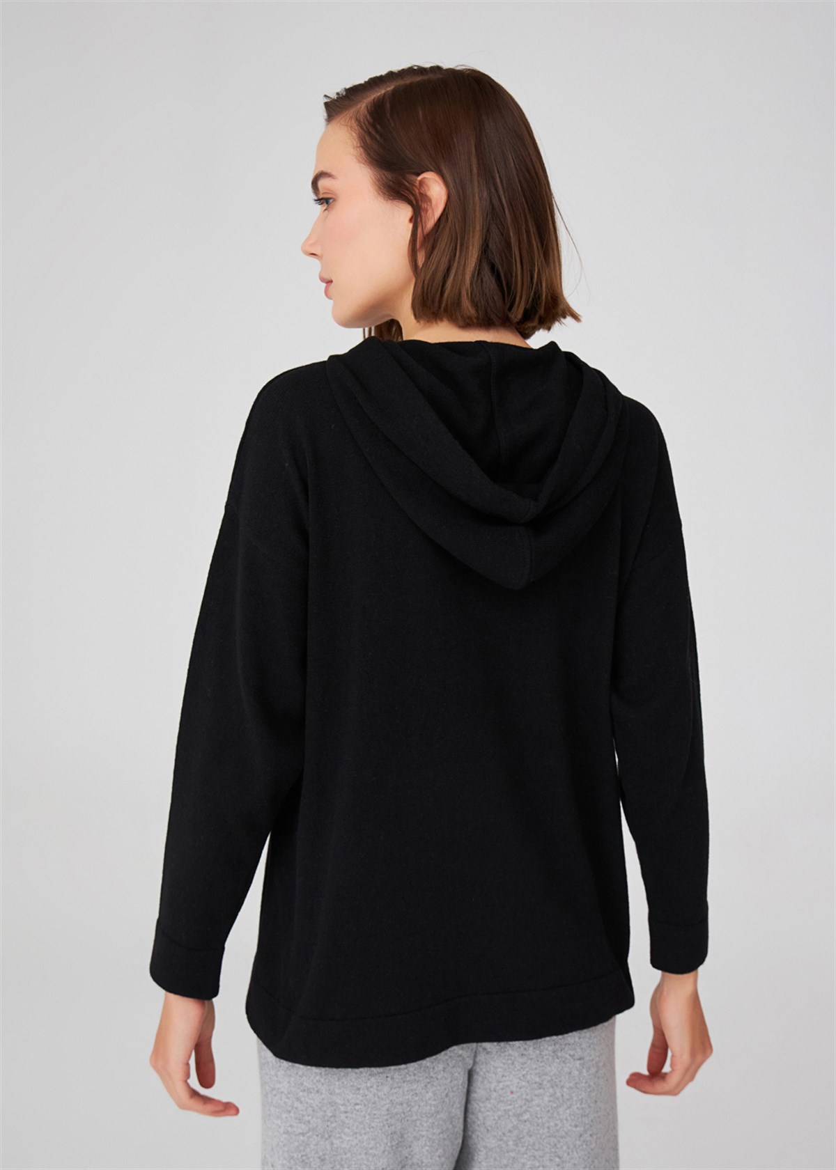 Peraluna Cashmere Blend Hooded Loose Cut Women's Knitwear Sweater - Bild 40 von 66