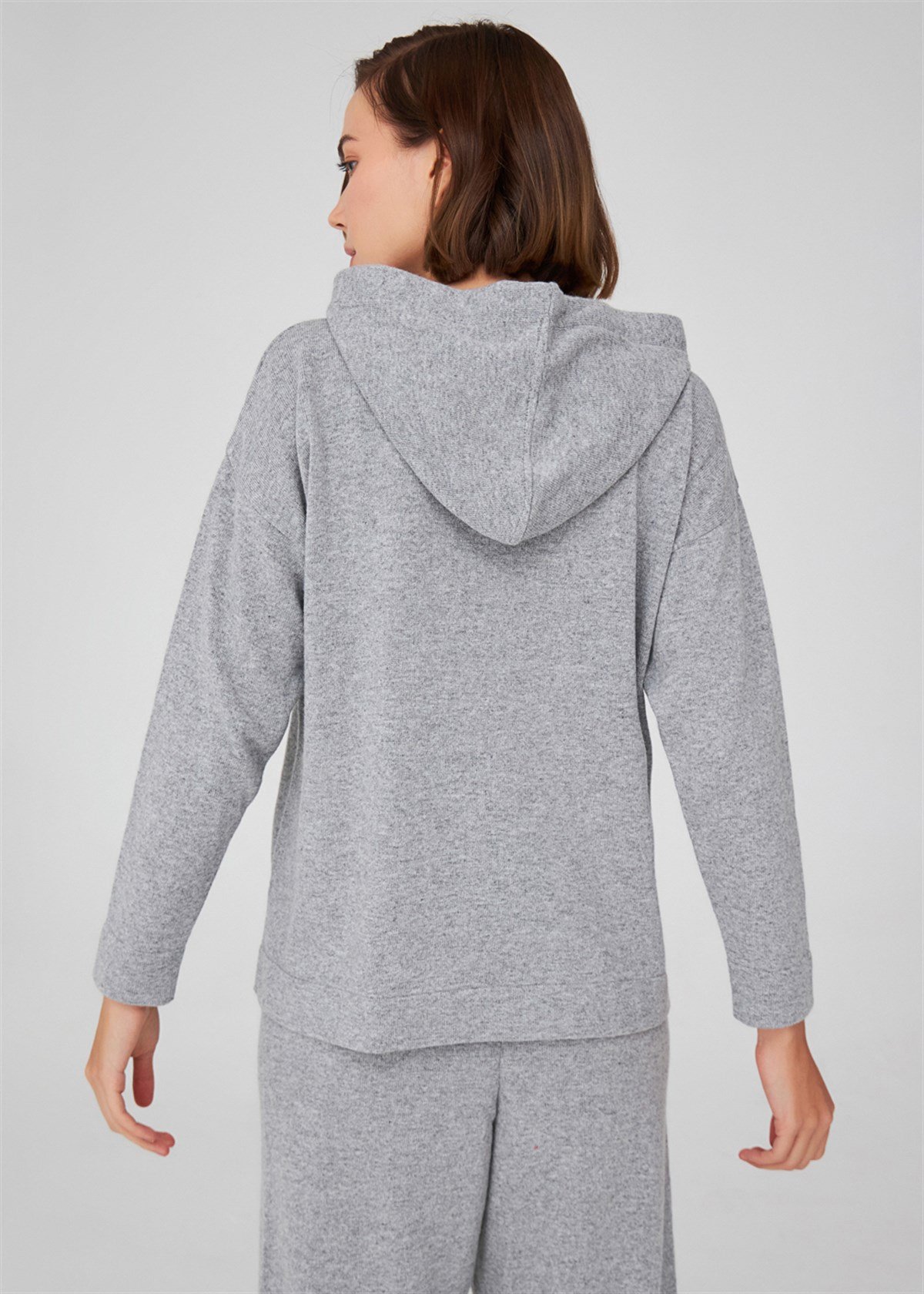 Peraluna Cashmere Blend Hooded Loose Cut Women's Knitwear Sweater - Bild 62 von 66