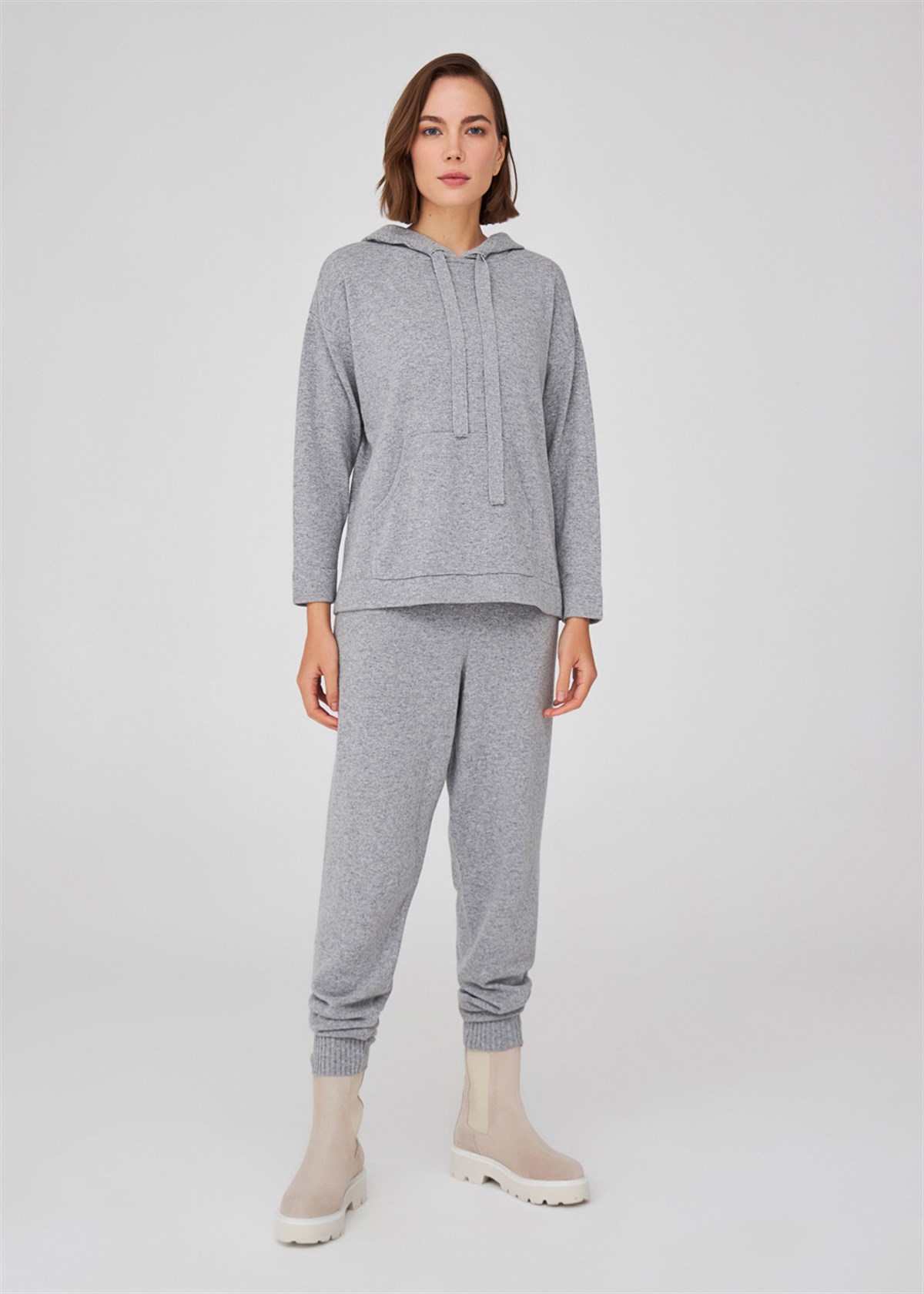 Peraluna Cashmere Blend Hooded Loose Cut Women's Knitwear Sweater - Bild 59 von 66
