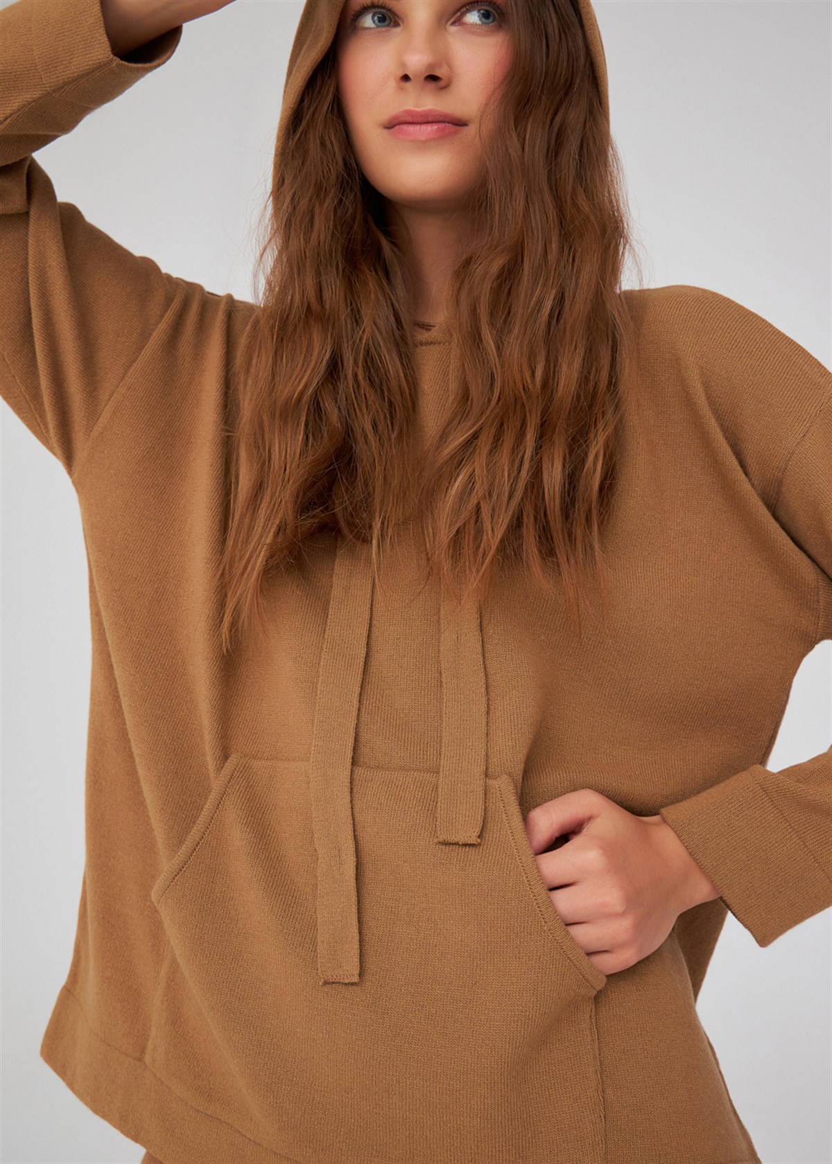 Peraluna Cashmere Blend Hooded Loose Cut Women's Knitwear Sweater - Bild 53 von 66