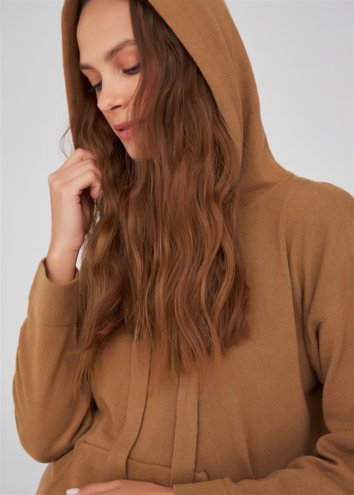 Peraluna Cashmere Blend Hooded Loose Cut Women's Knitwear Sweater - Bild 51 von 66