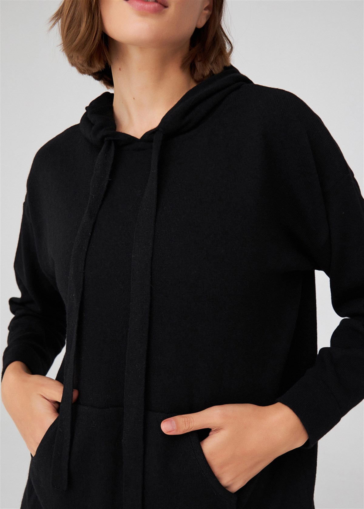 Peraluna Cashmere Blend Hooded Loose Cut Women's Knitwear Sweater - Bild 41 von 66