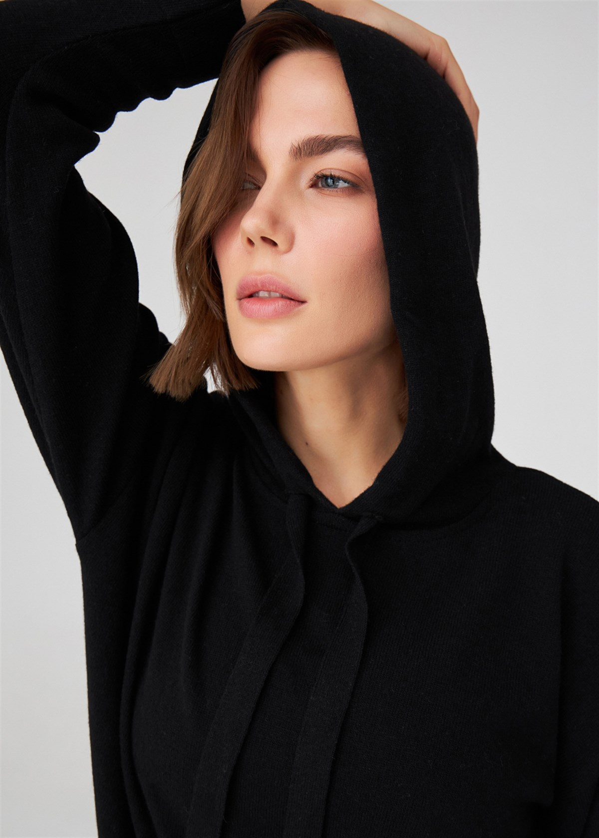 Peraluna Cashmere Blend Hooded Loose Cut Women's Knitwear Sweater - Bild 42 von 66