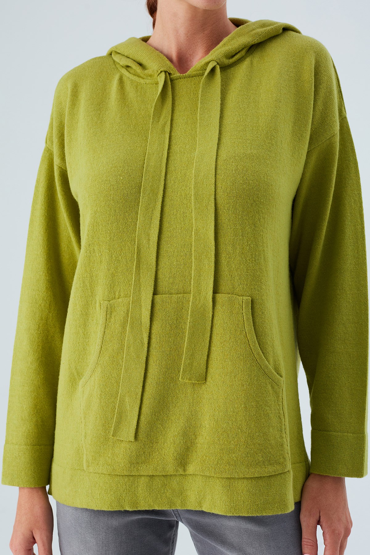 Peraluna Cashmere Blend Hooded Loose Cut Women's Knitwear Sweater - Bild 30 von 66