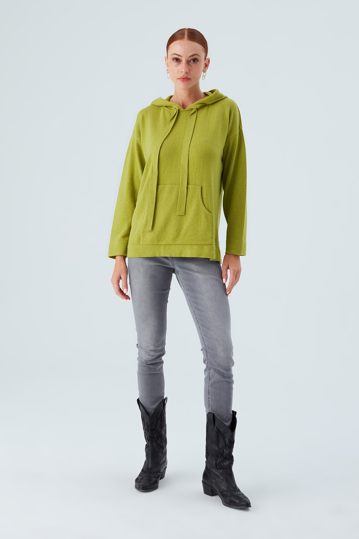 Peraluna Cashmere Blend Hooded Loose Cut Women's Knitwear Sweater - Bild 27 von 66