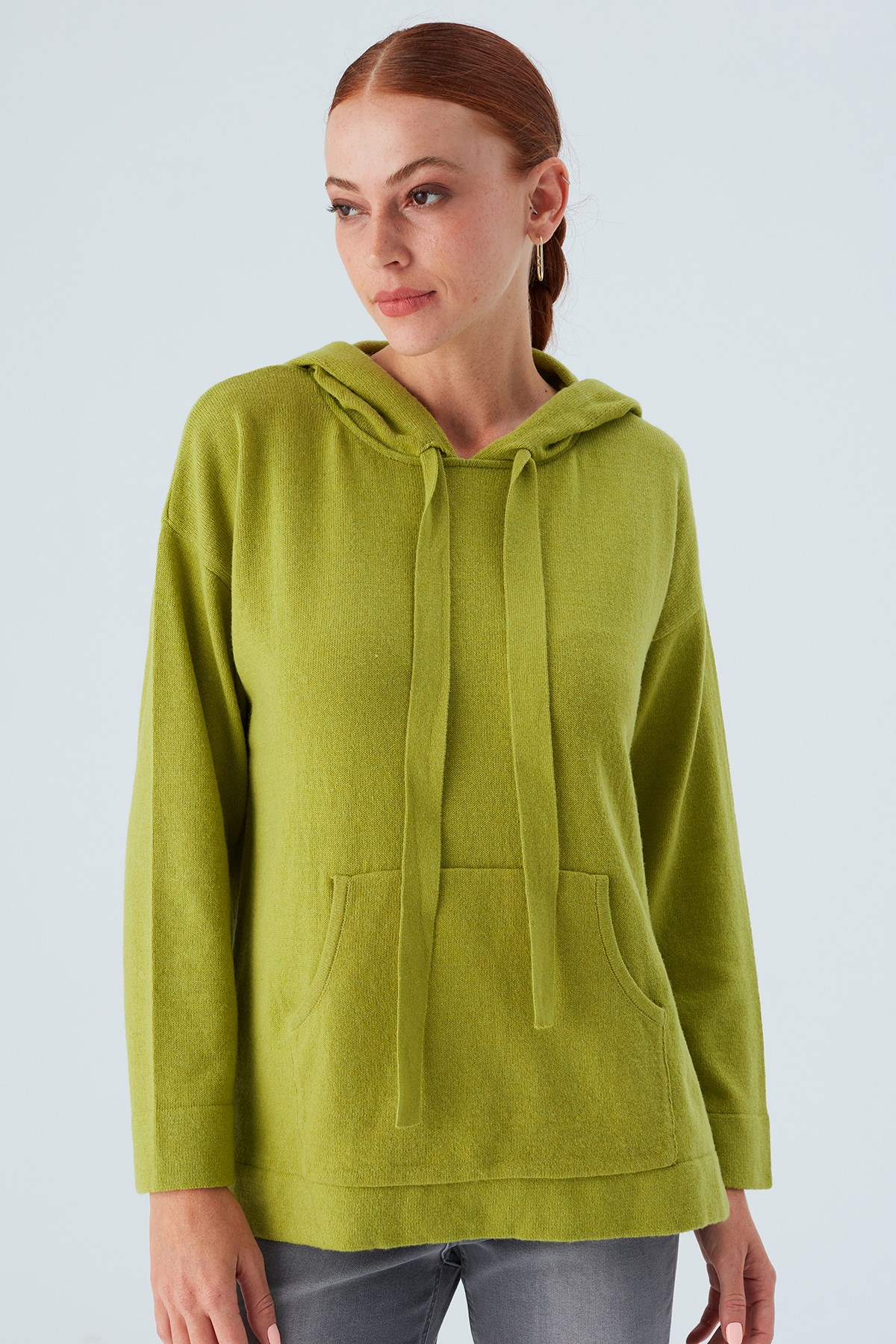 Peraluna Cashmere Blend Hooded Loose Cut Women's Knitwear Sweater - Bild 36 von 66