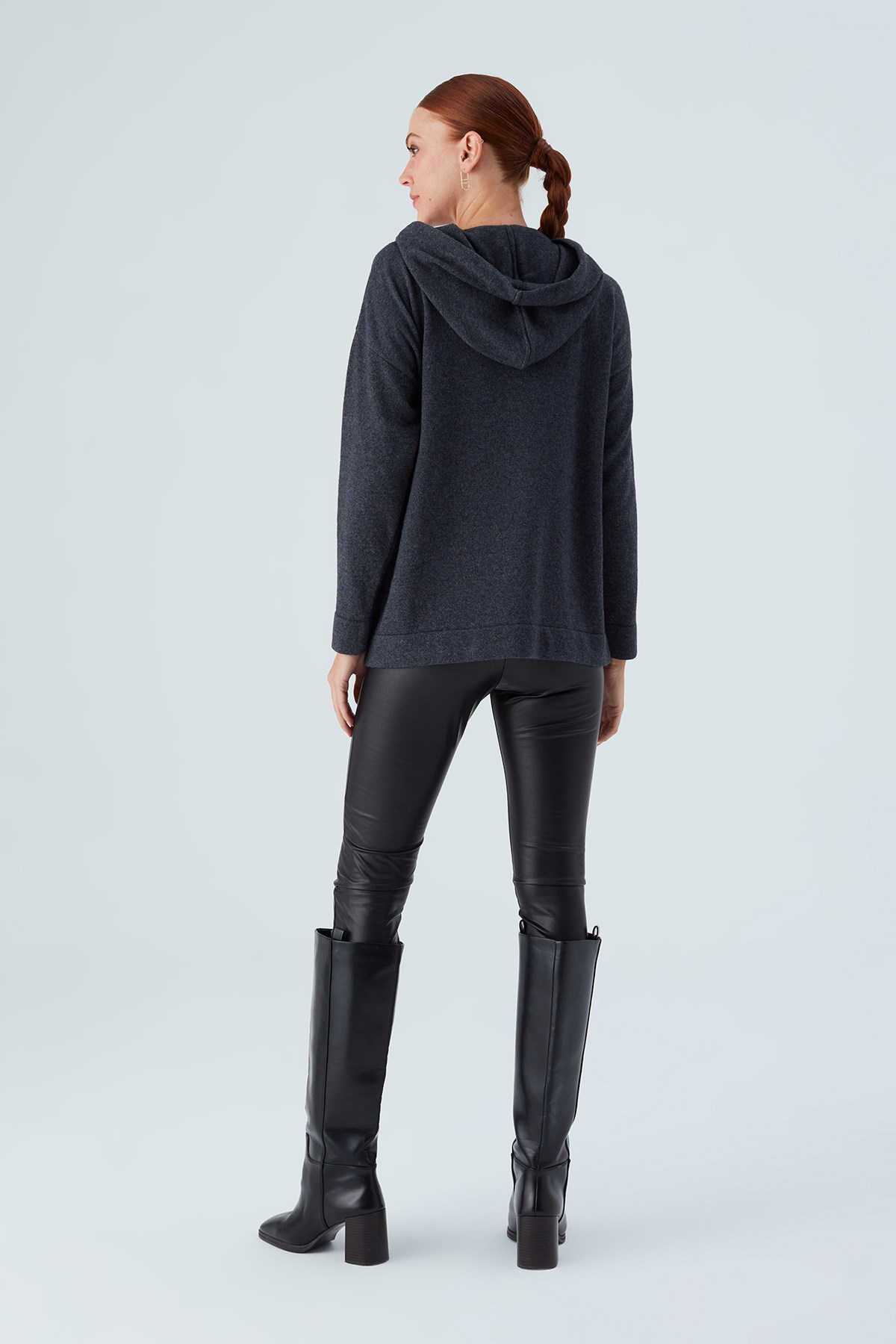 Peraluna Cashmere Blend Hooded Loose Cut Women's Knitwear Sweater - Bild 8 von 66