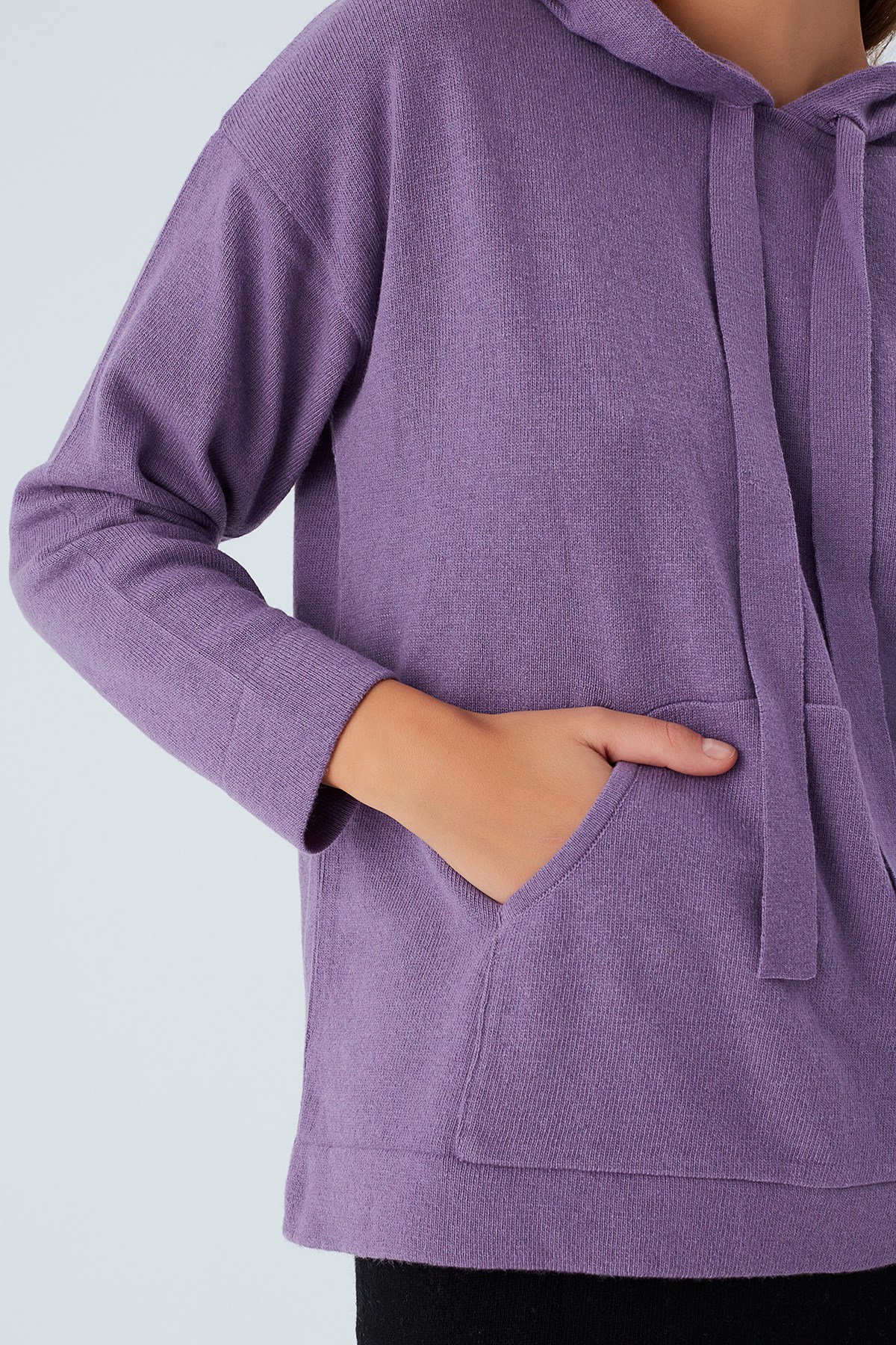 Peraluna Cashmere Blend Hooded Loose Cut Women's Knitwear Sweater - Bild 19 von 66
