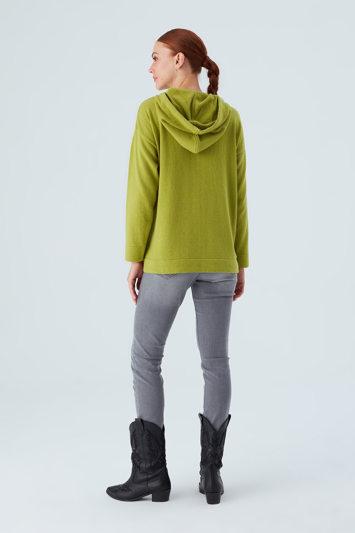 Peraluna Cashmere Blend Hooded Loose Cut Women's Knitwear Sweater - Bild 32 von 66