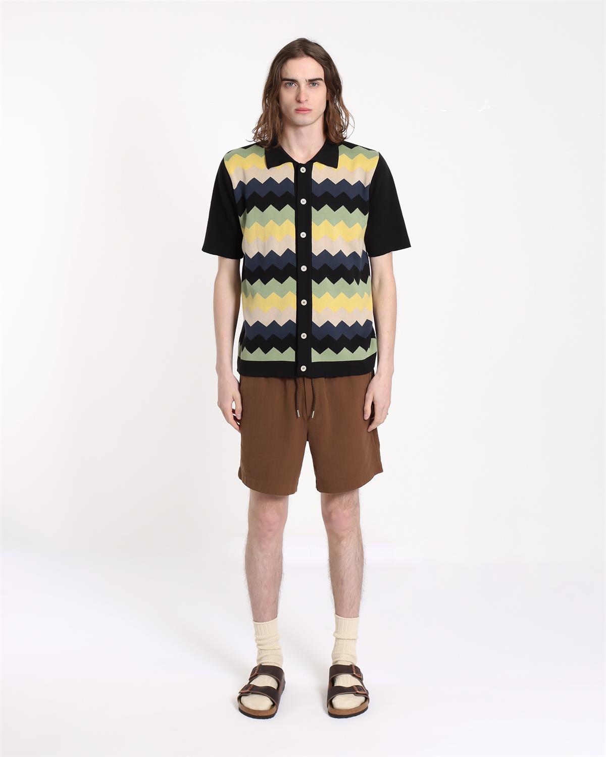 Zigger Far Afield ZIGGER CARDIGAN ZIG PATHERN Polo Yaka Kısa Kol %100 Organik ...