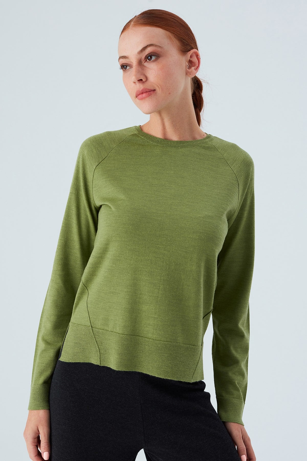 Peraluna VANESSA PULLOVER Merino Yünlü Yanları Yırtmaçlı Ince