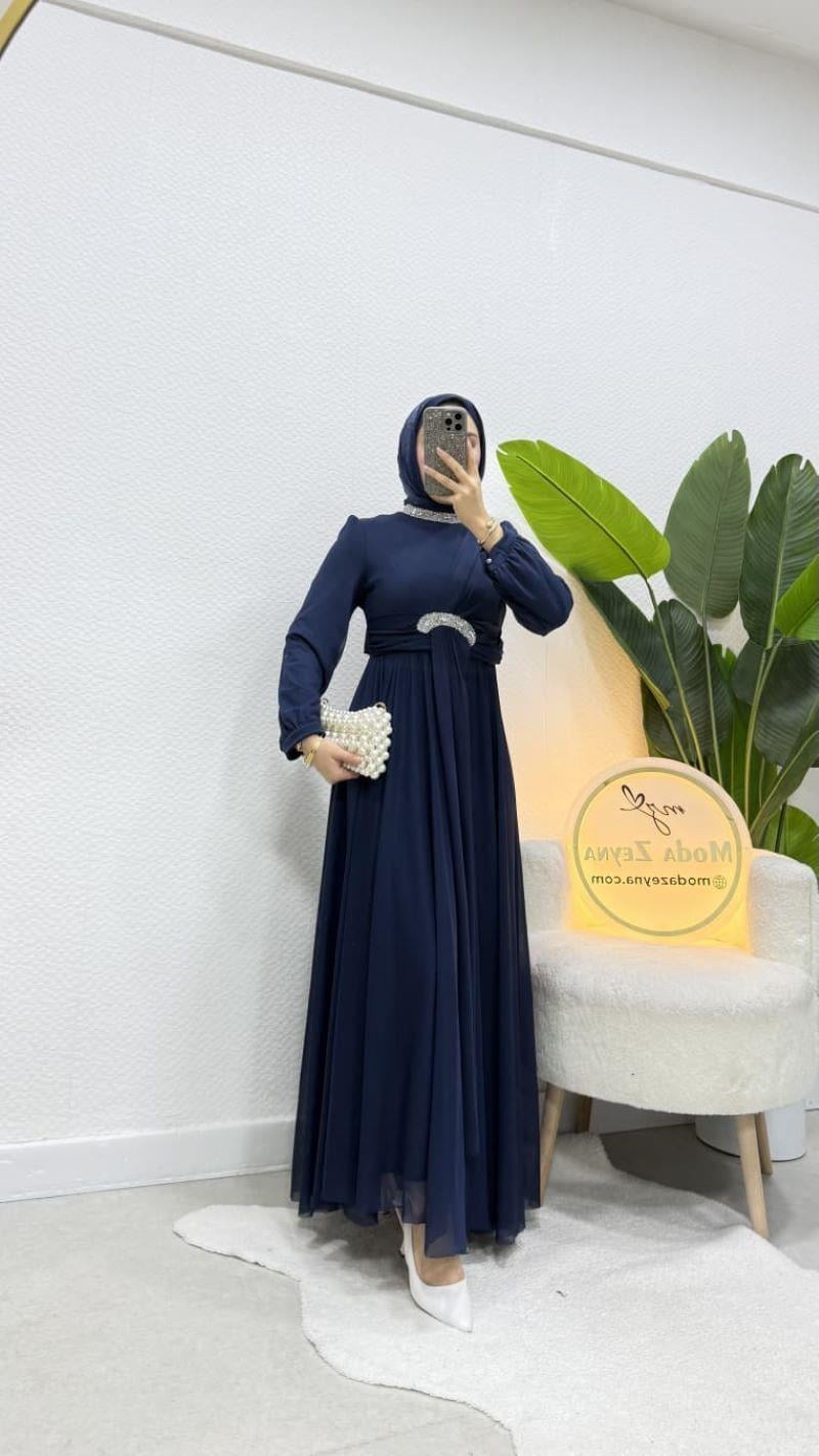 Belina Abiye Lacivert 