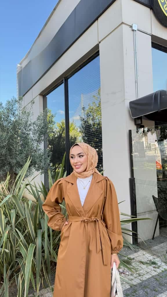 Kemerli Trençkot Latte