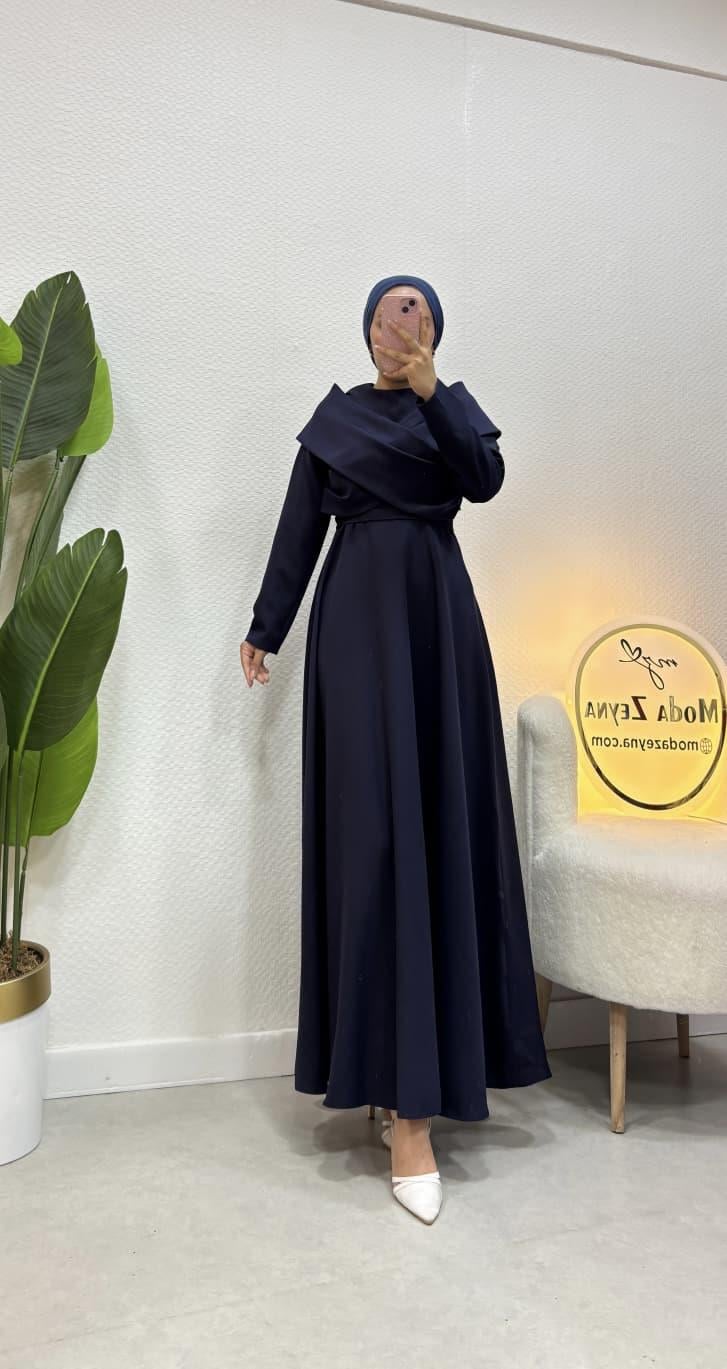 Zümra Elbise Lacivert 
