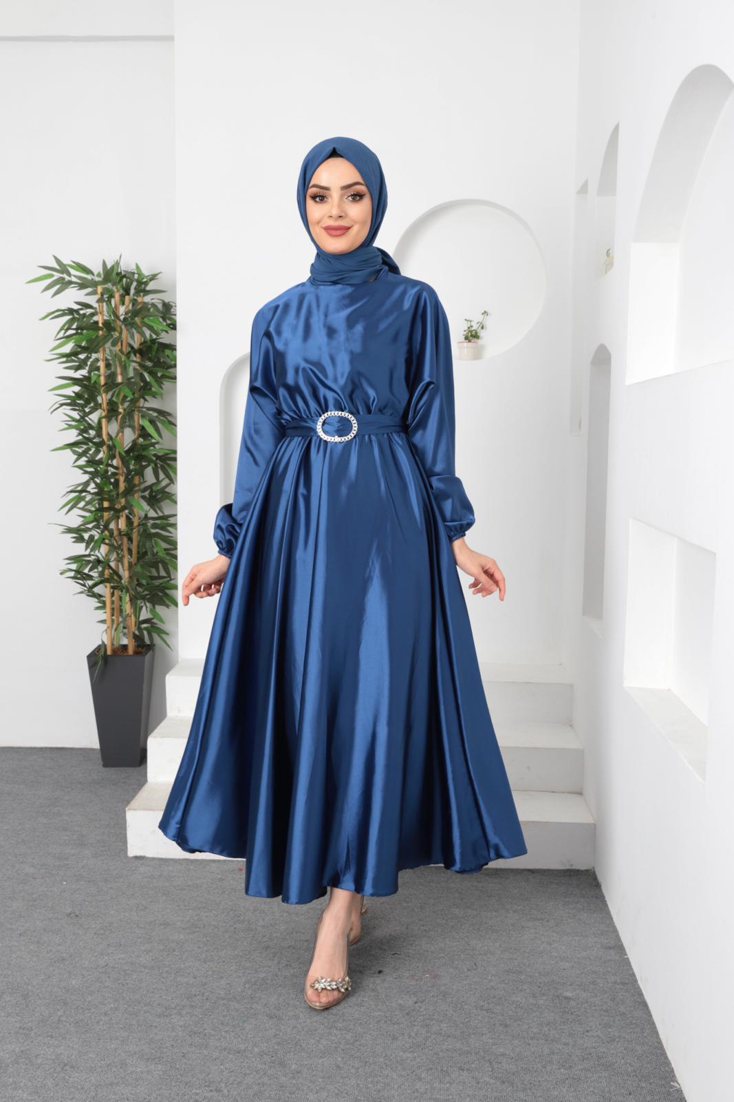 Alya Tesettür Özel Gün Elbise Mavi