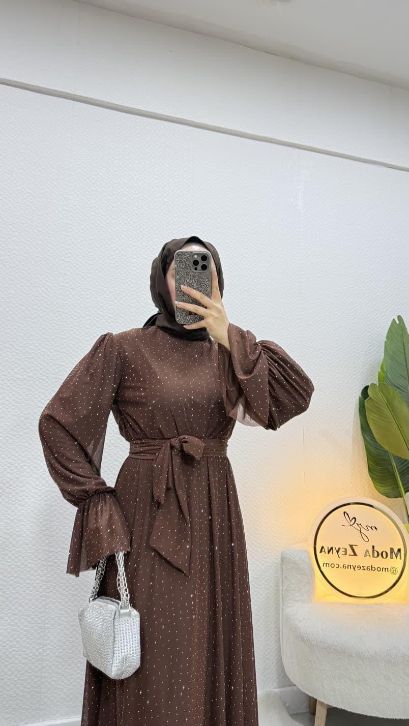Asya Elbise Kahverengi
