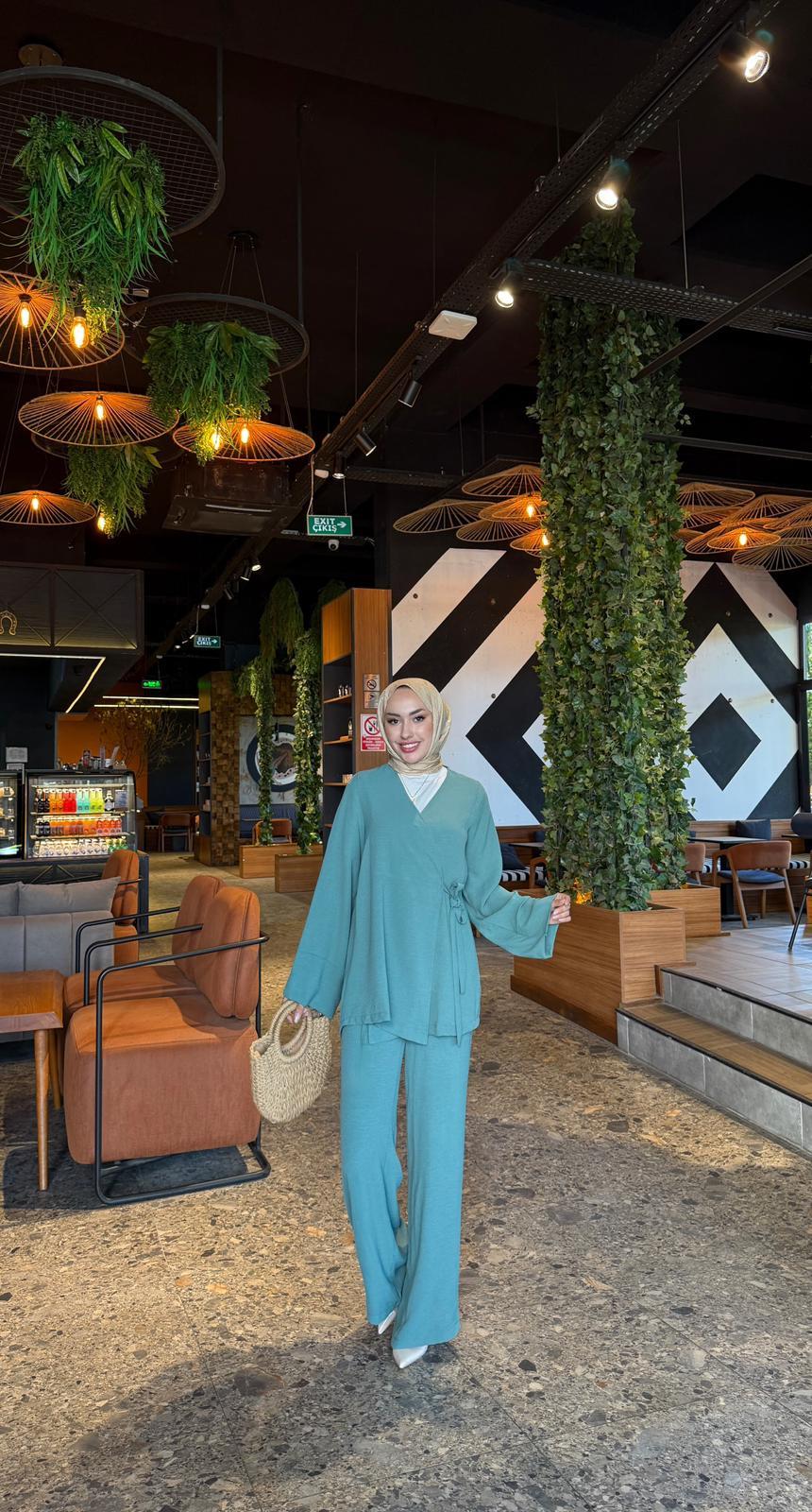 Ayrobin Kimono İkili Takım Mint Yeşili 