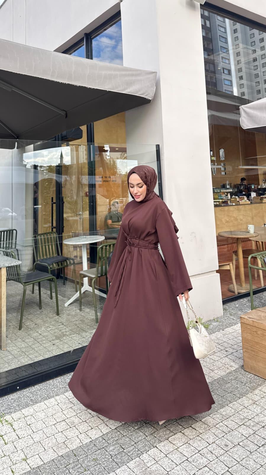 Azra Elbise Kahverengi 