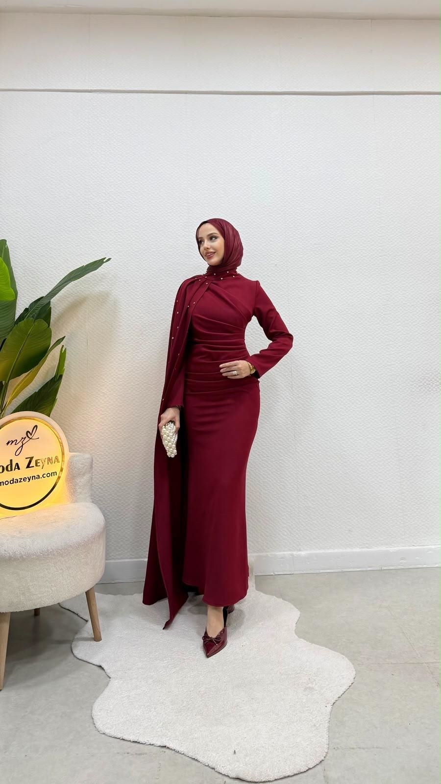 Dila Elbise Bordo