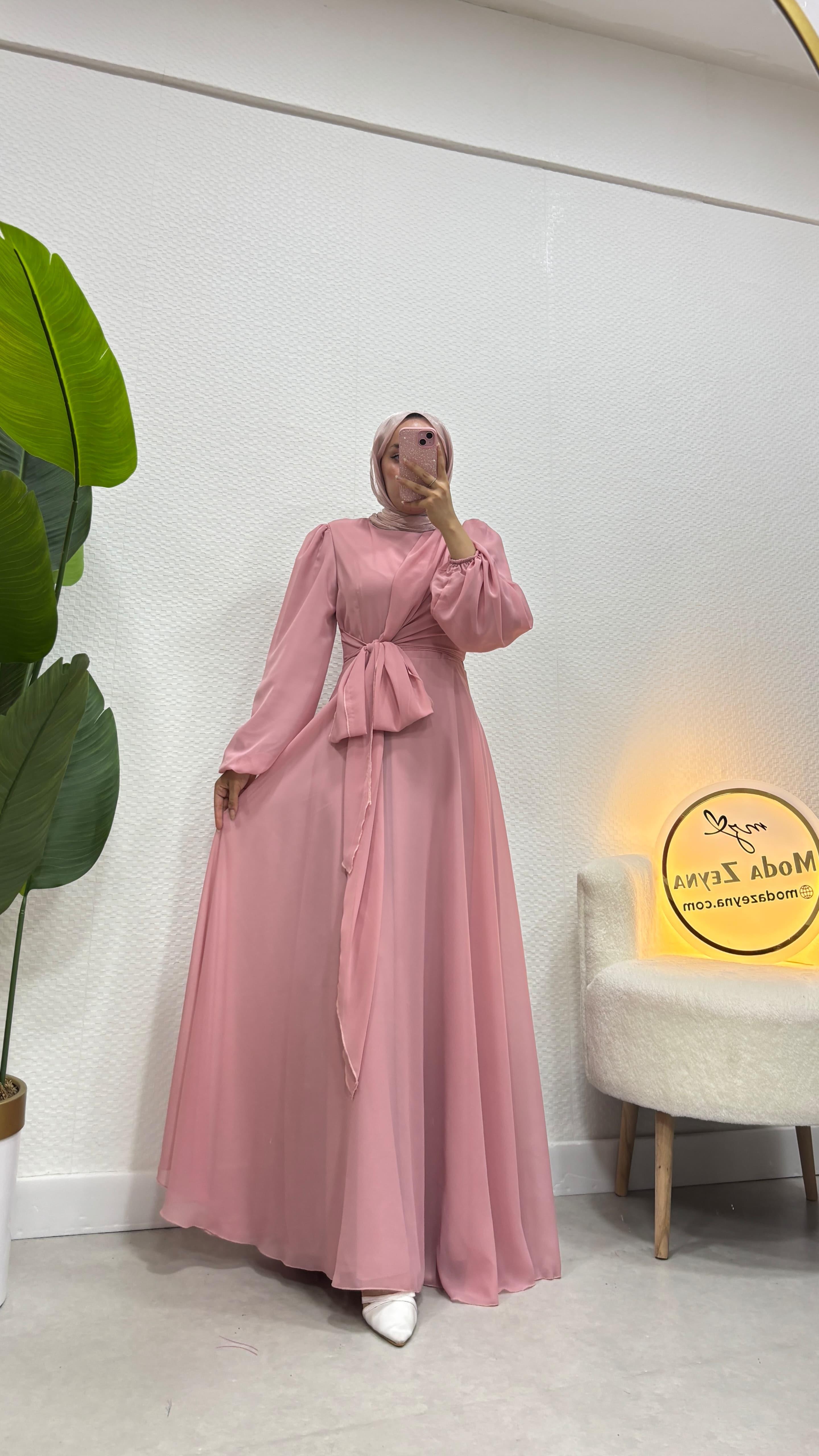 Elif Şifon Abiye Pembe 