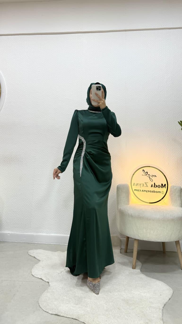 Hüma Abiye Zümrüt Yeşili 