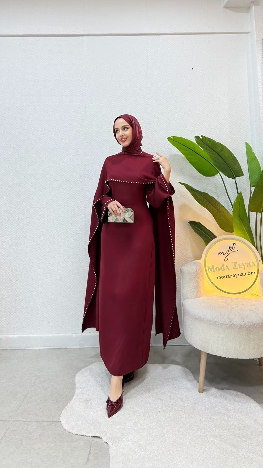Irmak Elbise Bordo