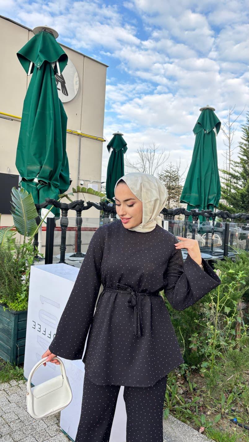 Pırıltı Takım Siyah