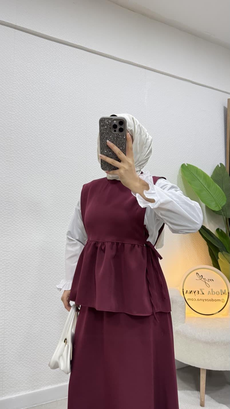 Şirin Etekli Takım Bordo