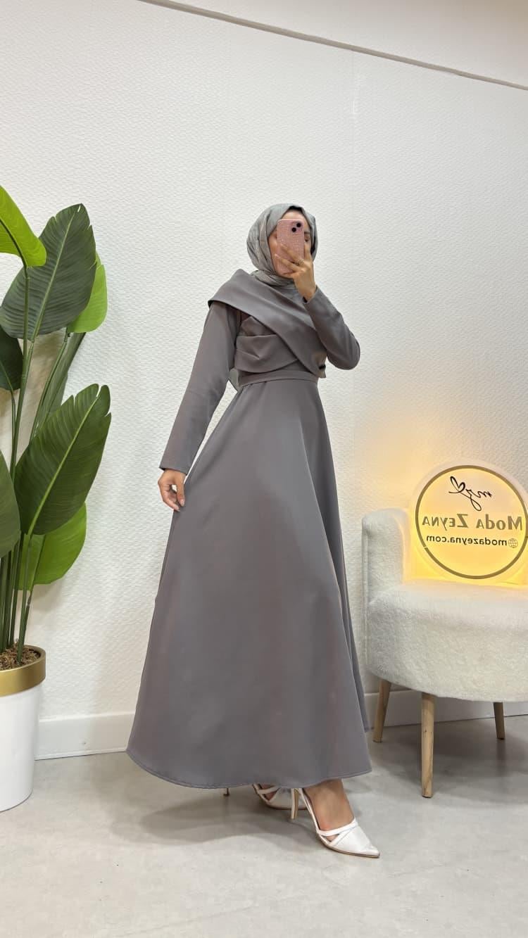 Zümra Elbise Gri