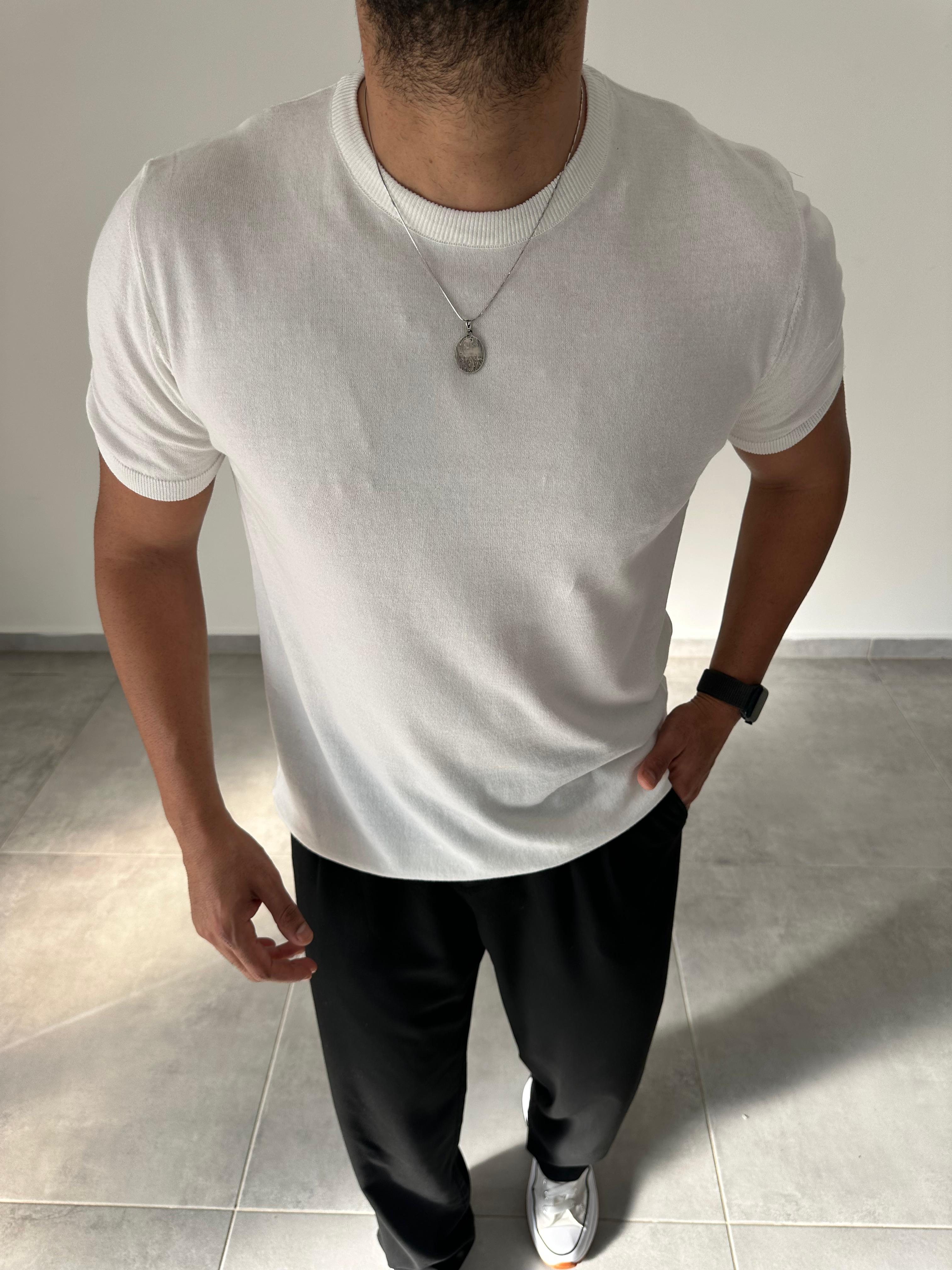 Beyaz Renk Premium Kalite Basic Triko T-Shirt